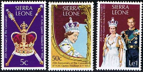 1978 Sierra Leone Coronation 25th Anniversary Set Fine Mint