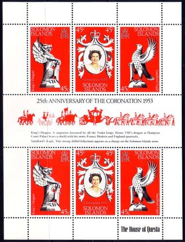 1978 Solomon Islands Coronation 25th Anniversary Mini Sheet Fine Mint