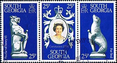 1978 South Geogia Coronation 25th Anniversary Strip Fine Used