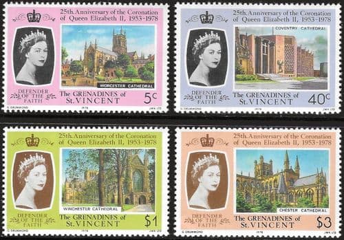 1978 St Vincent Grenadines Coronation 25th Anniversary Set Fine Mint