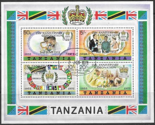 1978 Tanzania Coronation 25th Anniversary Miniature Sheet Type A Fine Used