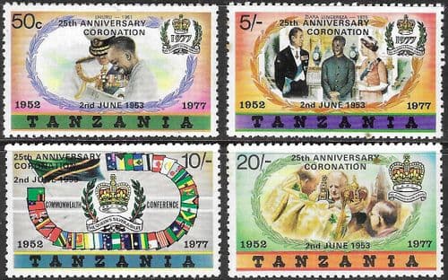 1978 Tanzania Coronation 25th Anniversary Set Type B Fine Mint