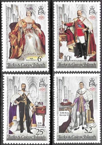 1978 Turks & Caicos Islands Coronation 25th Anniversary Set Perf 14 Fine Mint