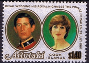 1981 Aitutaki Island Charles and Diana Royal Wedding SG 393 Fine Mint