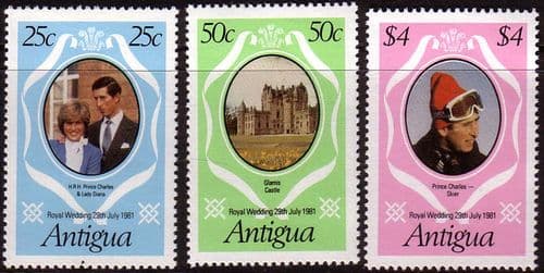 1981 Antigua Charles and Diana Royal Wedding P14 Set Fine Mint