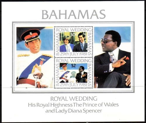 1981 Bahamas Charles and Diana Royal Wedding Sheet Fine Mint