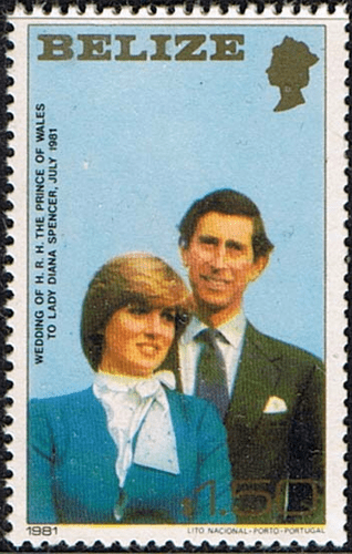 1981 Belize Charles and Diana Royal Wedding SG 619 (Large) Fine Mint