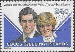 1981 Cocos Keeling Islands Charles and Diana Royal Wedding SG 70 Fine Used