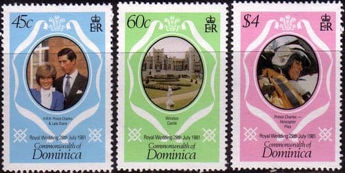 1981 Dominica Charles and Diana Royal Wedding Set Fine Mint