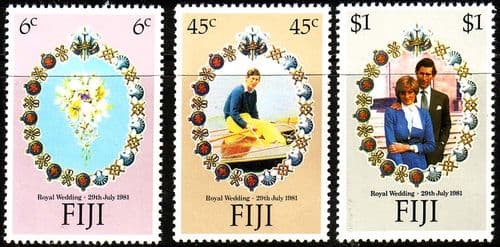 1981 Fiji Charles and Diana Royal Wedding Set Fine Mint
