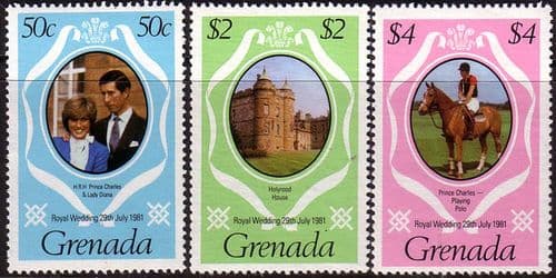 1981 Grenada Charles and Diana Royal Wedding Set Fine Mint