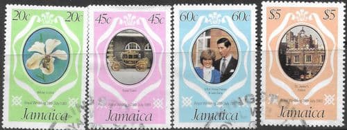 1981 Jamaica Charles and Diana Royal Wedding Set Fine Used