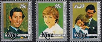 1981 Niue Charles and Diana Royal Wedding Set Fine Mint
