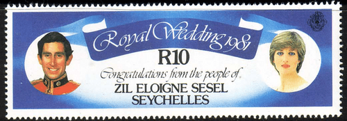 1981 Seychelles Charles and Diana Royal Wedding R10 Fine Mint
