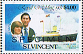 1981 St Vincent Charles and Diana Royal Wedding $4 SPECIMEN Fine Mint