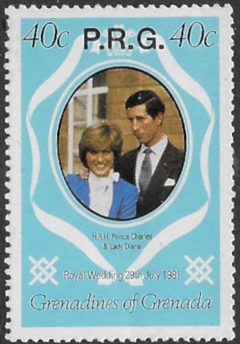 1982 Grenadines of Grenada Charles and Diana Royal Wedding OFFICIAL STAMPS 016 Fine Mint