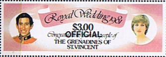 1982 Grenadines of St Vincent Charles and Diana Royal Wedding SG O4 OFFICIAL Fine Mint