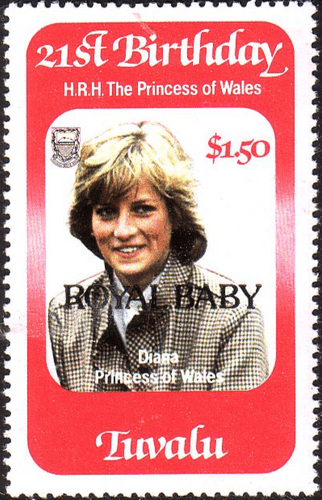 1982 Tuvalu Diana 21st Birthday ROYAL BABY Overprint Sg 191 Fine Mint