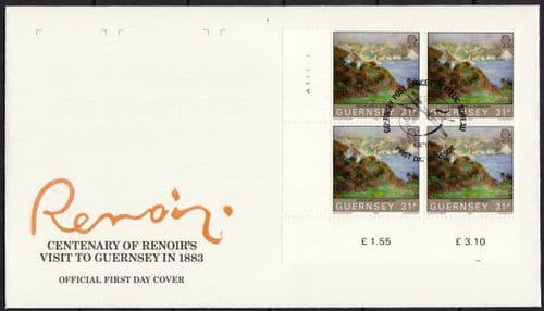 1983 Renoir Paintings Brouillard a Guernesey First Day Cover