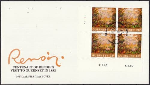 1983 Renoir Paintings La Bale du Moulin Huet a travers les Arbres First Day Cover