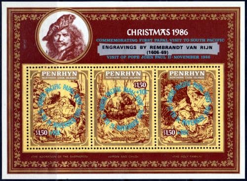 Penrhyn Island 1986 Christmas Miniature Sheet Fine Mint