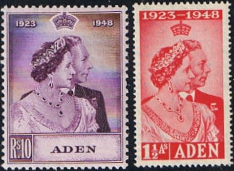 Aden 1948 King George VI Royal Silver Wedding Set Fine Mint