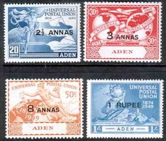 Aden 1949 Universal Postal Union Set Fine Mint