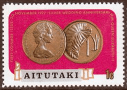 Aitutaki 1973 Silver Wedding Coinage SG 71 Fine Mint