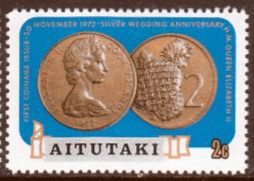 Aitutaki 1973 Silver Wedding Coinage SG 72 Fine Mint