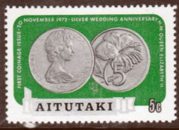 Aitutaki 1973 Silver Wedding Coinage SG 73 Fine Mint