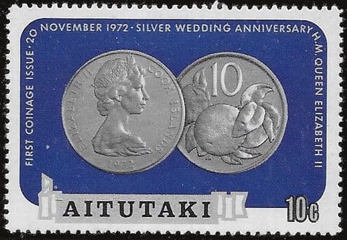 Aitutaki 1973 Silver Wedding Coinage SG 74 Fine Mint