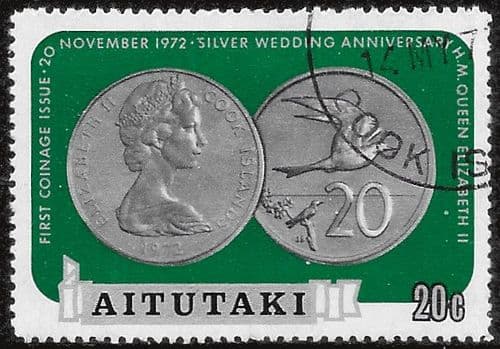 Aitutaki 1973 Silver Wedding Coinage SG 75 Fine Used