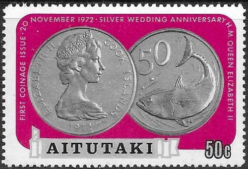 Aitutaki 1973 Silver Wedding Coinage SG 76 Fine Mint
