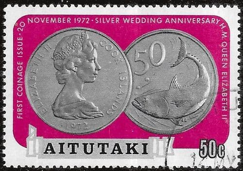 Aitutaki 1973 Silver Wedding Coinage SG 76 Fine Used
