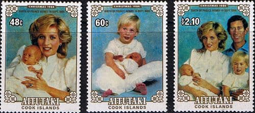 Aitutaki 1984 Birth of Prince Henry Set Fine Mint