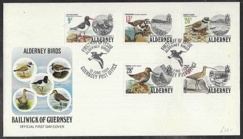 Alderney 1984 Birds Set Fine Used on First Day Cover