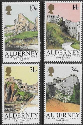 Alderney 1986 Forts Set Fine Mint
