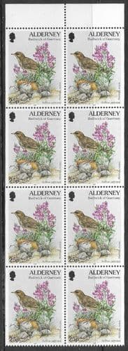 Alderney 1994 Flora and Fauna SGA 72bb Booklet Pane Fine Mint