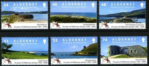 Alderney 2008 25th Anniversary of Alderney Stamps Set Fine Mint