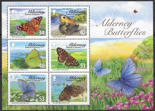 Alderney 2008 Butterflies Miniature Sheet Fine Mint
