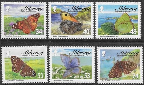 Alderney 2008 Butterflies Set Fine Mint