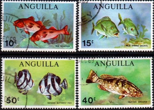 Anguilla 1969 Fishes Set Fine Used