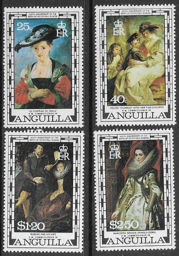 Anguilla 1977 400th Birth Anniversary of Rubens Set Fine Mint
