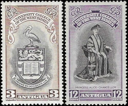 Antigua 1951 British West Indies University College Set Fine Mint