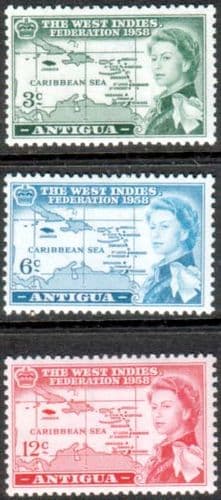 Antigua 1958 B W I Federation Set Fine Mint