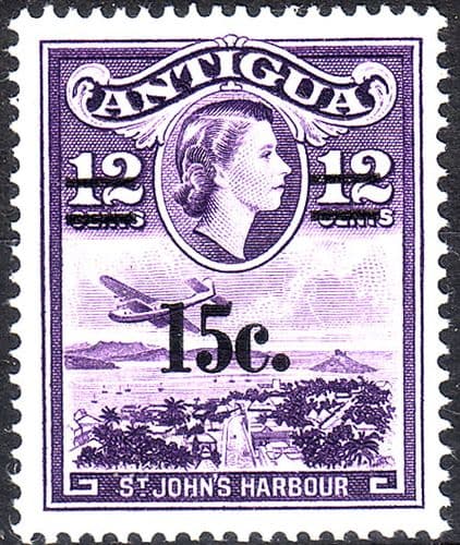 Antigua 1965 SG 165 St Johns Harbour Surcharged Fine Mint
