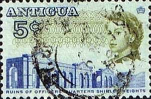 Antigua 1966 SG 185 Ruins of Officers Quarters Fine Used