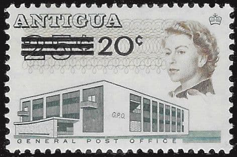 Antigua 1970 General Post Office SG 256 Surcharged Fine Mint