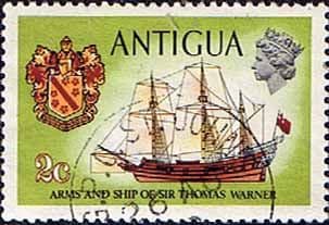 Antigua 1970 Ships and Captains SG 271 Sir Thomas Warners emblem and Concepcion Fine Used