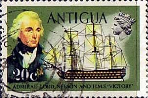 Antigua 1970 Ships and Captains SG 278 Nelson and H.M.S. Victory Fine Used